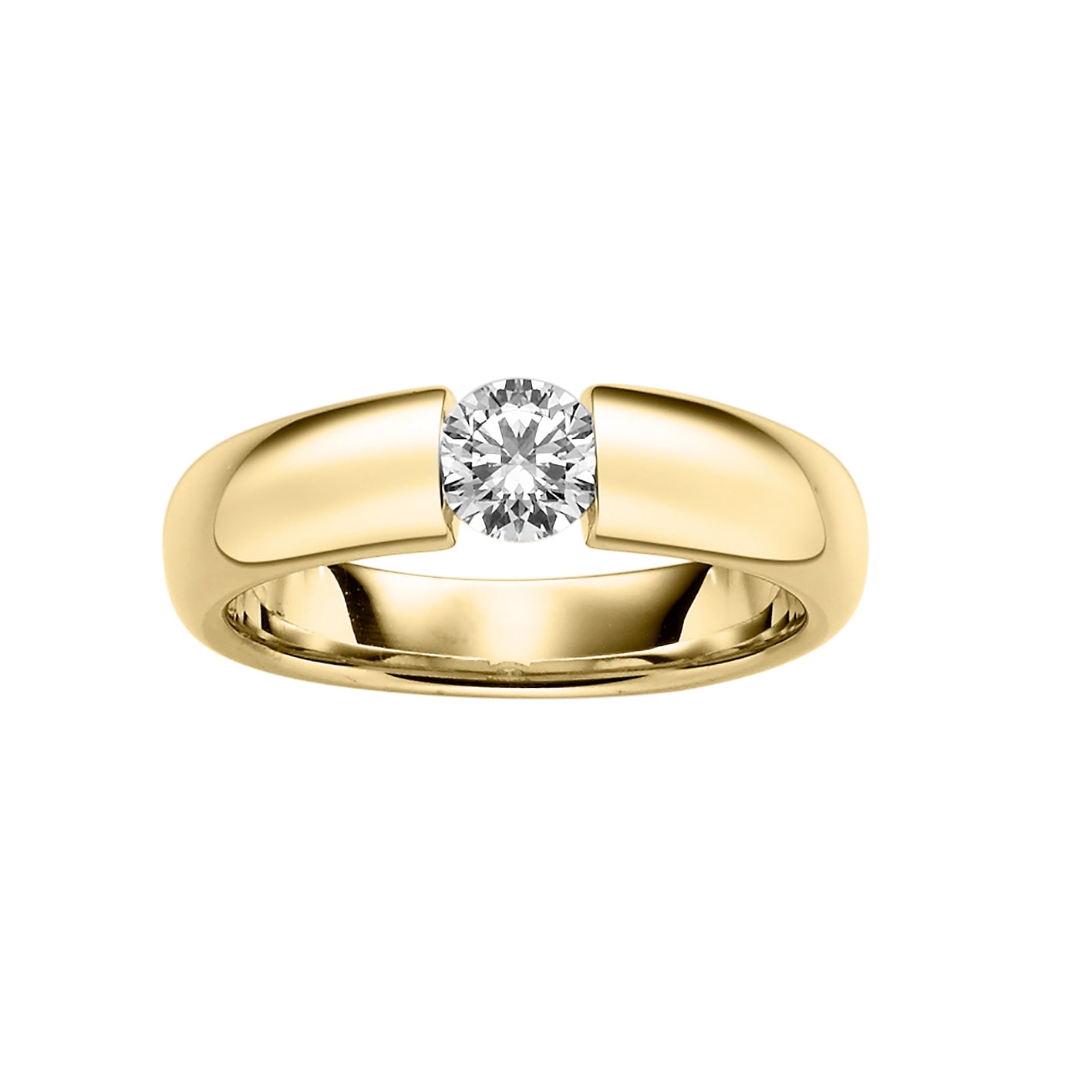 Diamantring in Gelbgold