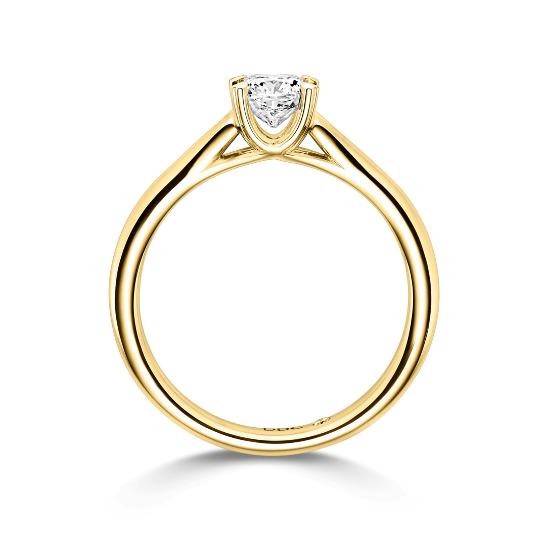 Diamantring 'La Fleur', Gelbgold - stehende Ansicht