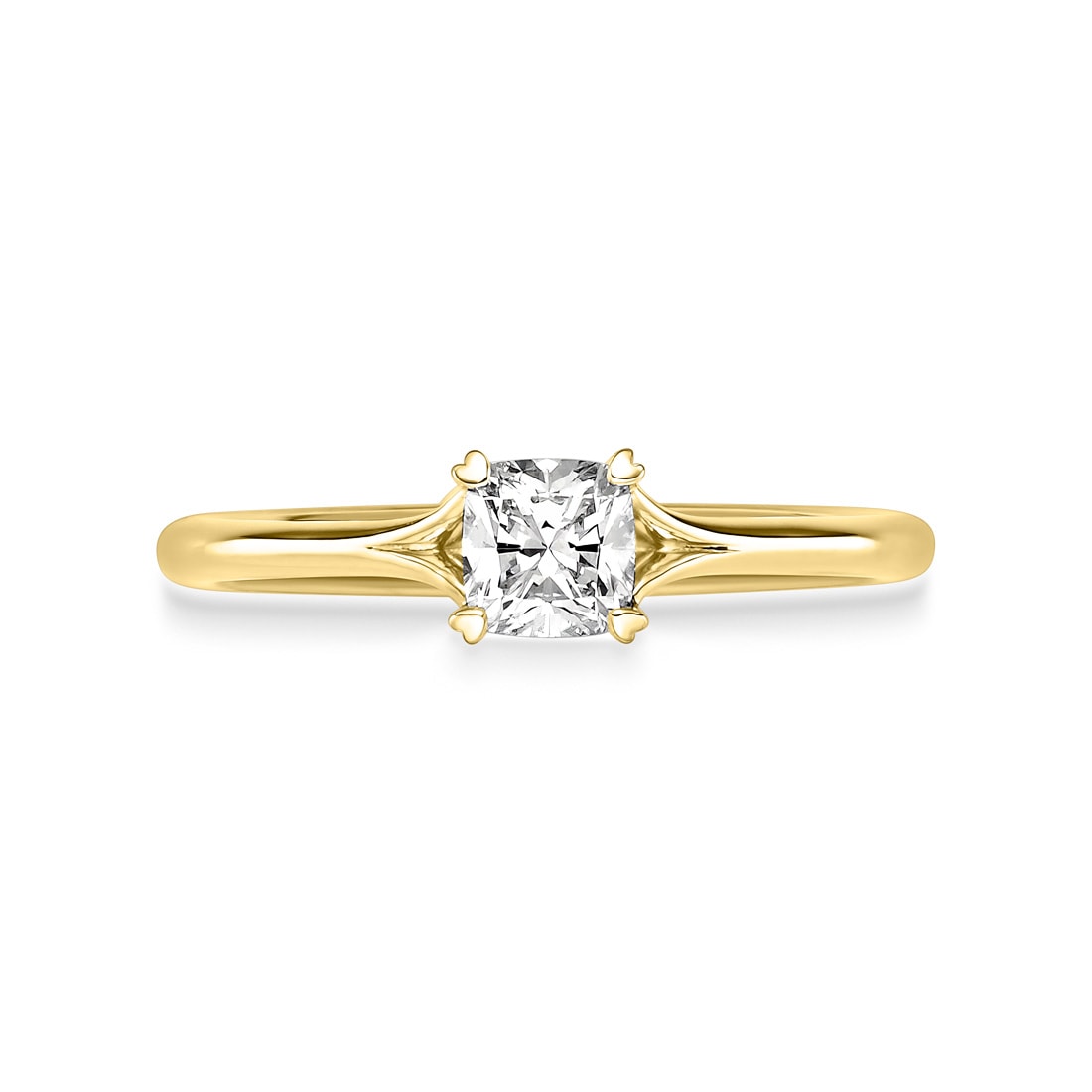 Diamantring 'La Fleur', Gelbgold - liegende Ansicht