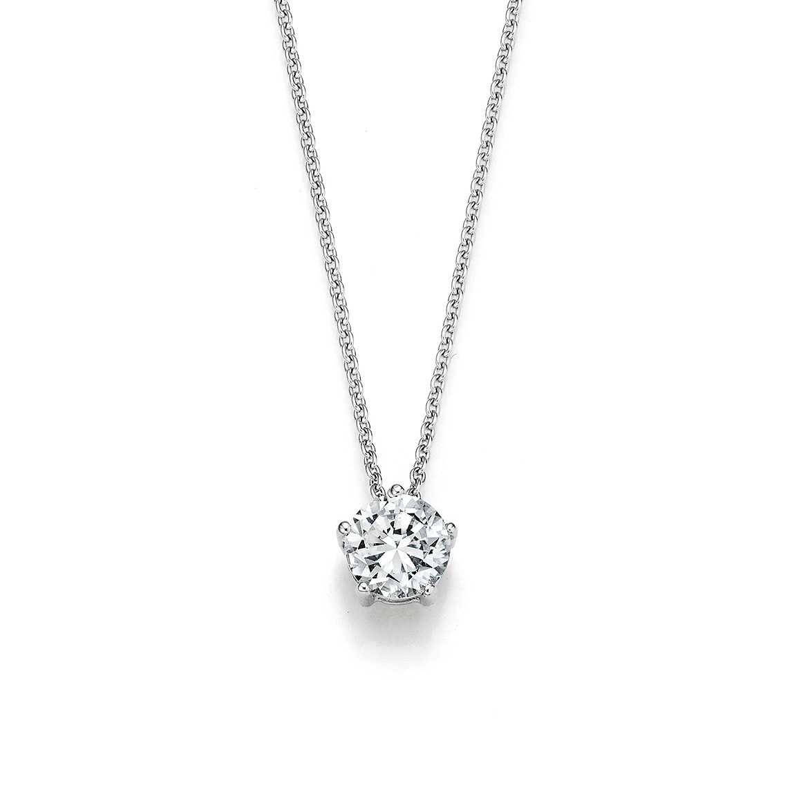 Diamantanhänger in Weißgold, Krappenfassung