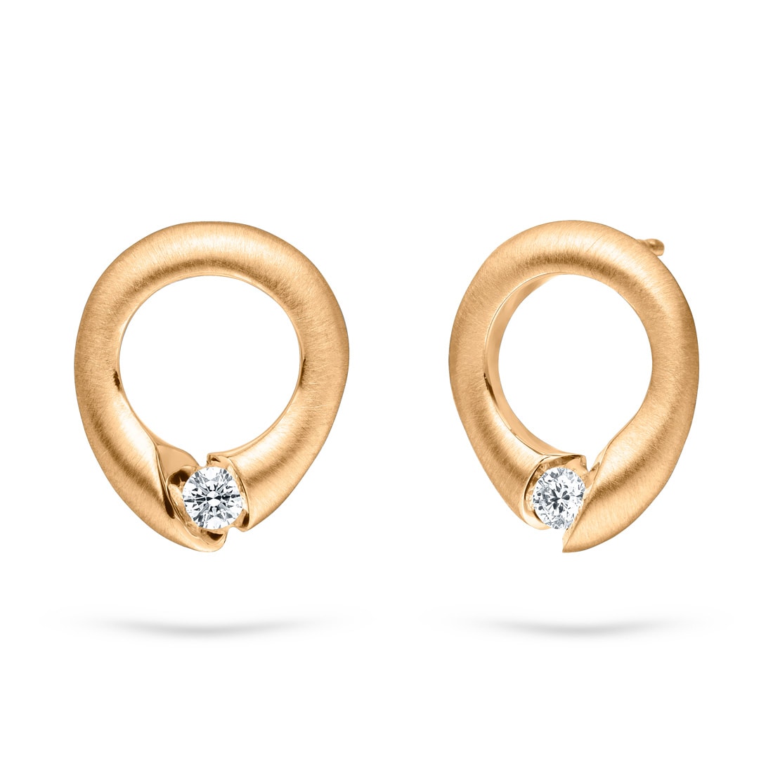117 CALO1 10, CALLA Ohrstecker, Gelbgold, 0,20ct