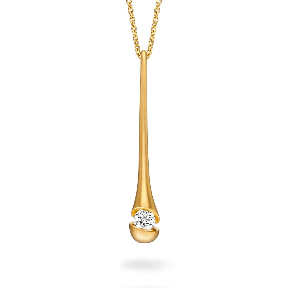 114 CALD2, Calla Anhänger. Gelbgold