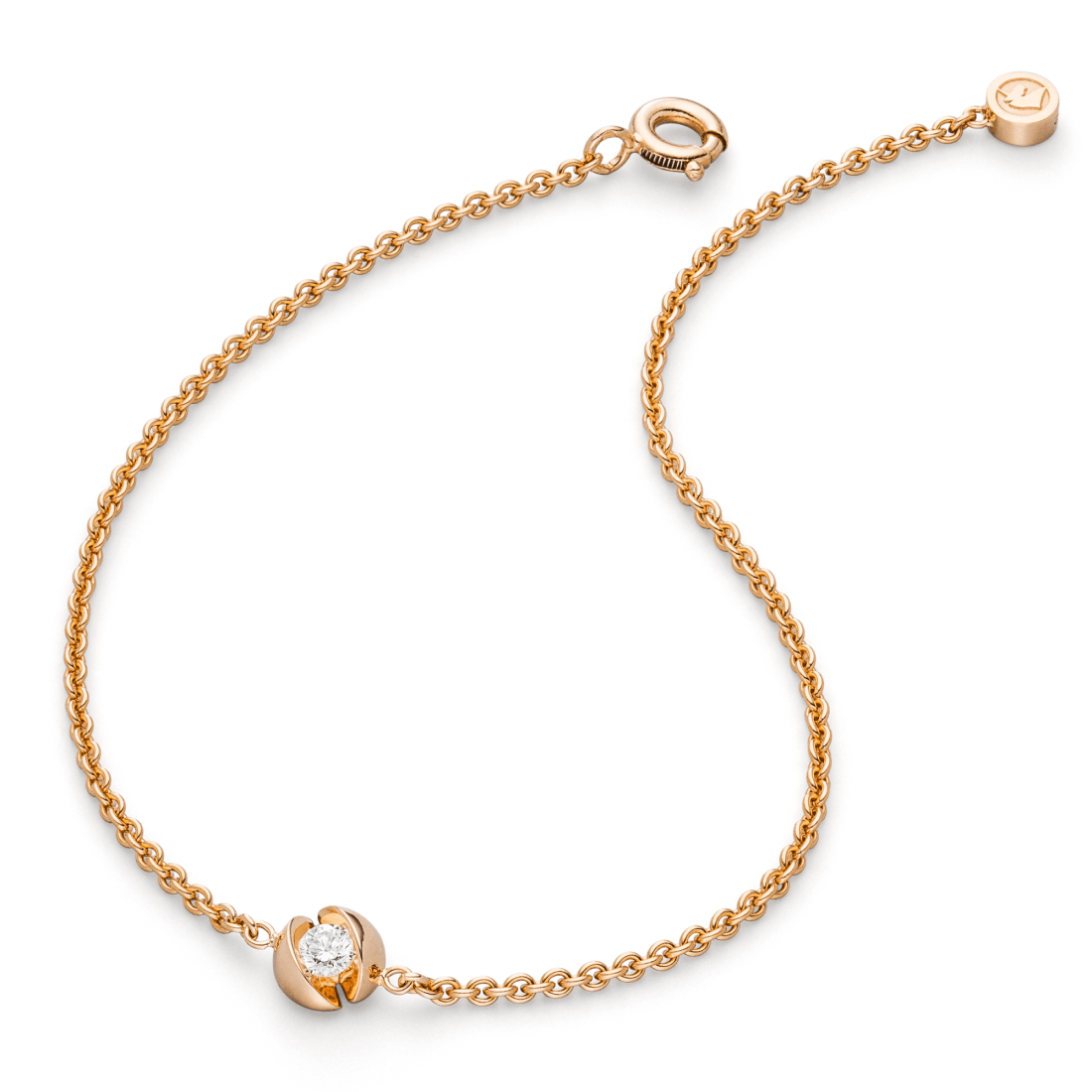 751 CALL2 10, Calla Armband, Roségold, 1 Brillant 0,09ct, Länge 16,5 cm