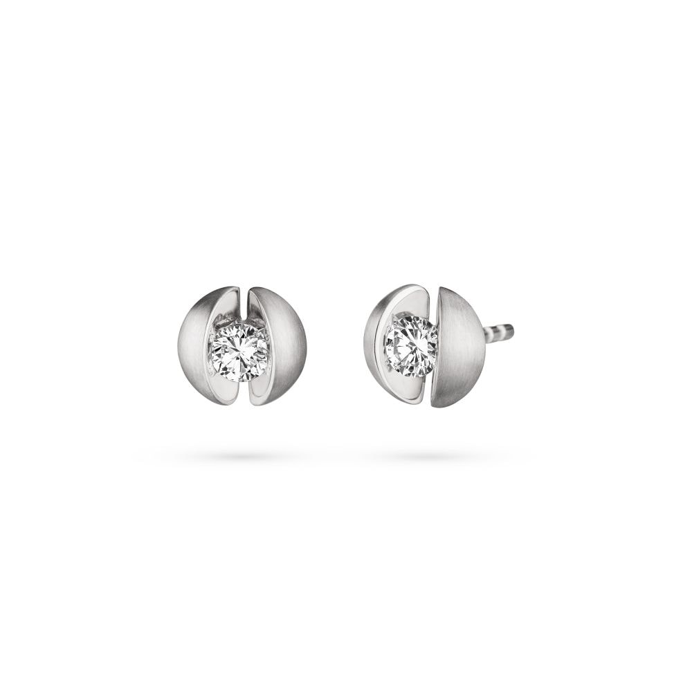 217 CALL2 10, Calla Ohrstecker, Weißgold, 2 Brillanten 0,105ct