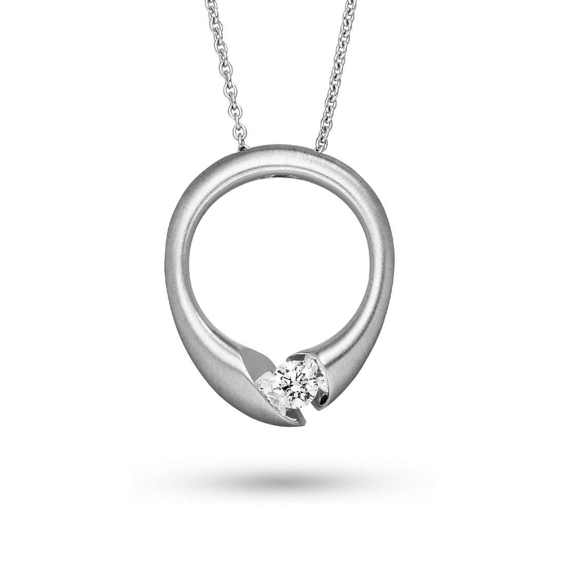 214 CALO1 10, Calla Collier, Weißgold, 0,10ct