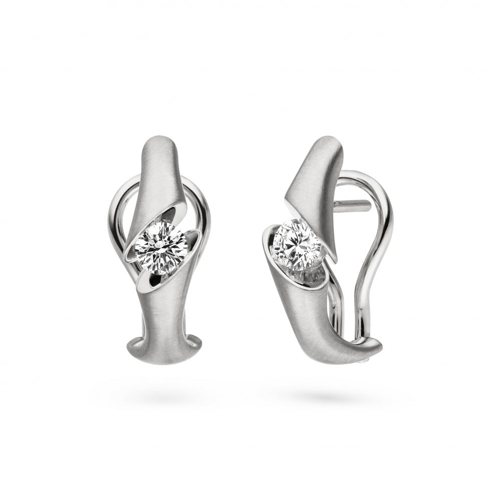 117 CALOC 20, Calla Ohrclip, Weißgold, 2 Brillanten