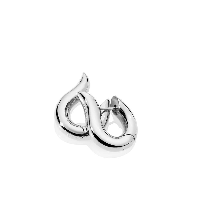 SIGNATURE Hoop Ohrringe small 18K Weißgold, E-Ho-s-wg