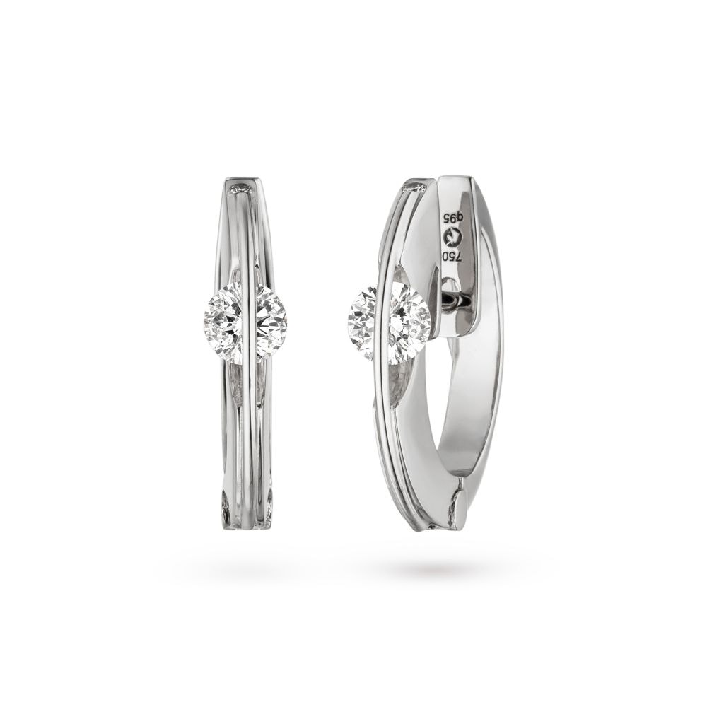 L1056, Liberté Ohrschmuck, Weißgold, frei beweglicher Brillant