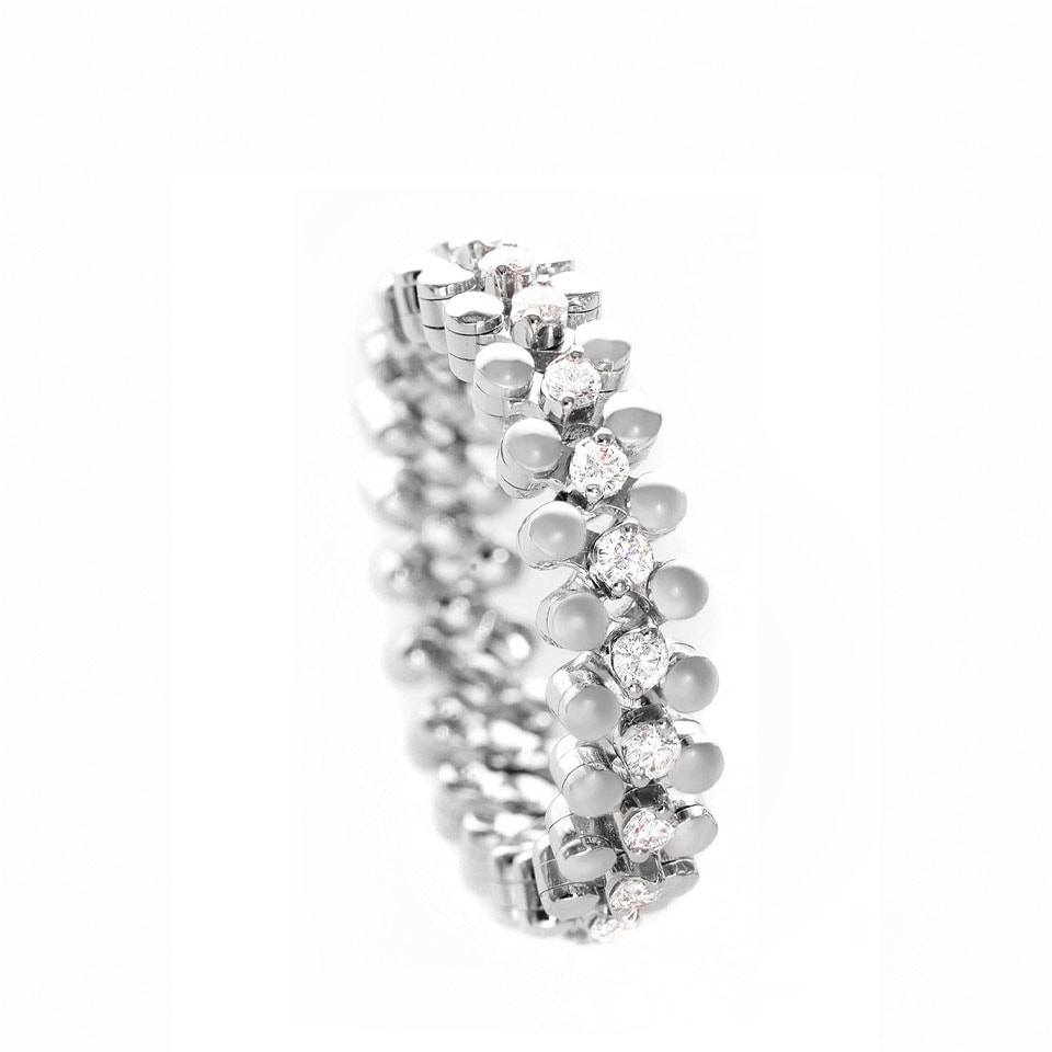 RMS 3M2 WG WD, Ring Multi-Size, 3 Reihen, Weißgold, weisse Diamanten 0,02 ct
