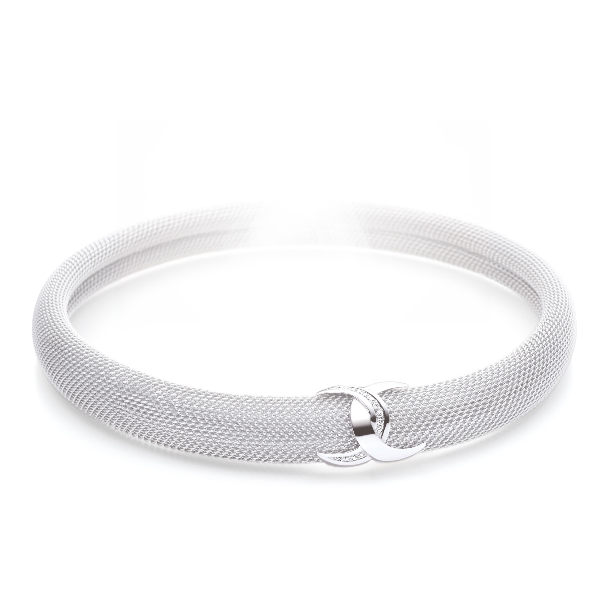 Brillanthalsreif Milanaise silver, 32907