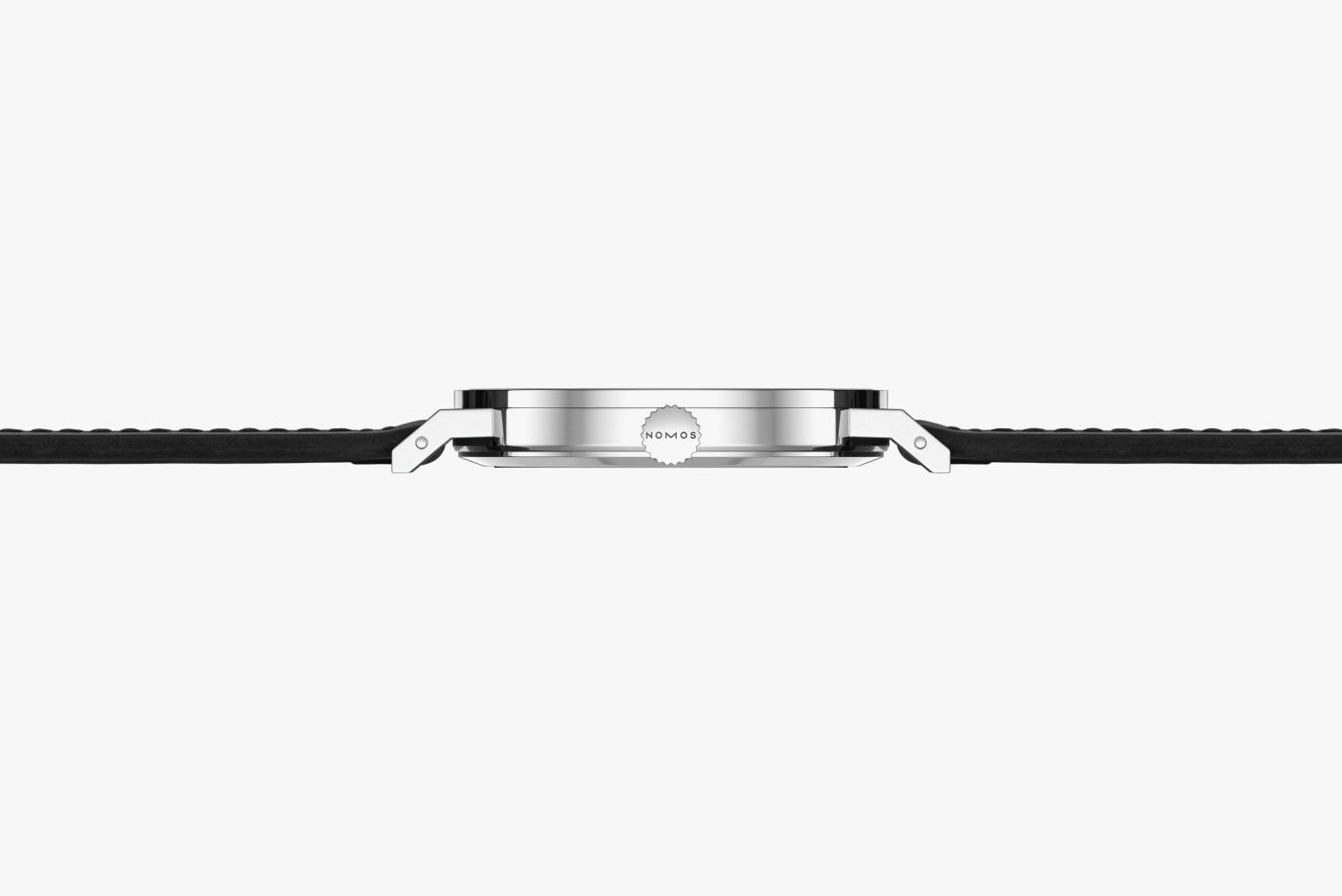 Seitenansicht der NOMOS Tangente 2date blau