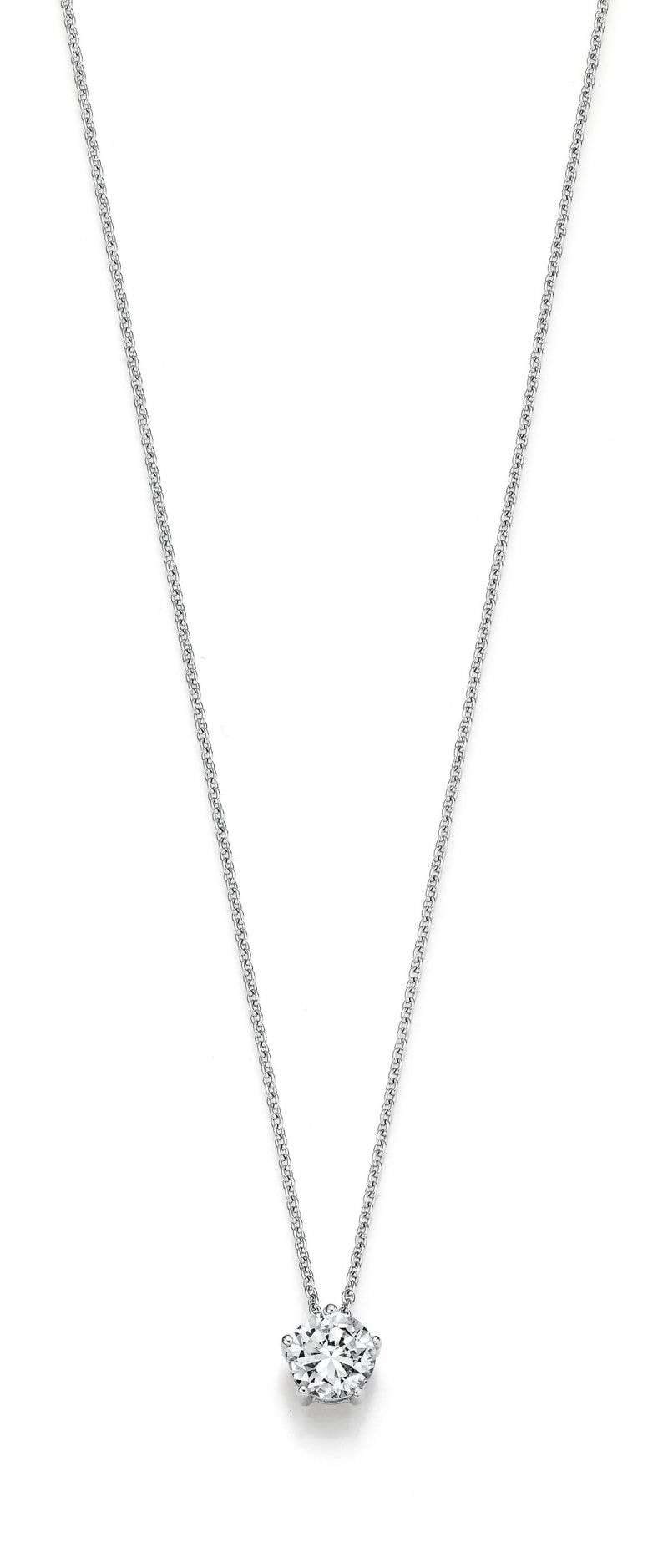 Anhänger mit Diamant in Krappenfassung, Weißgold