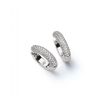 Creolen, Weißgold, Diamantpavé