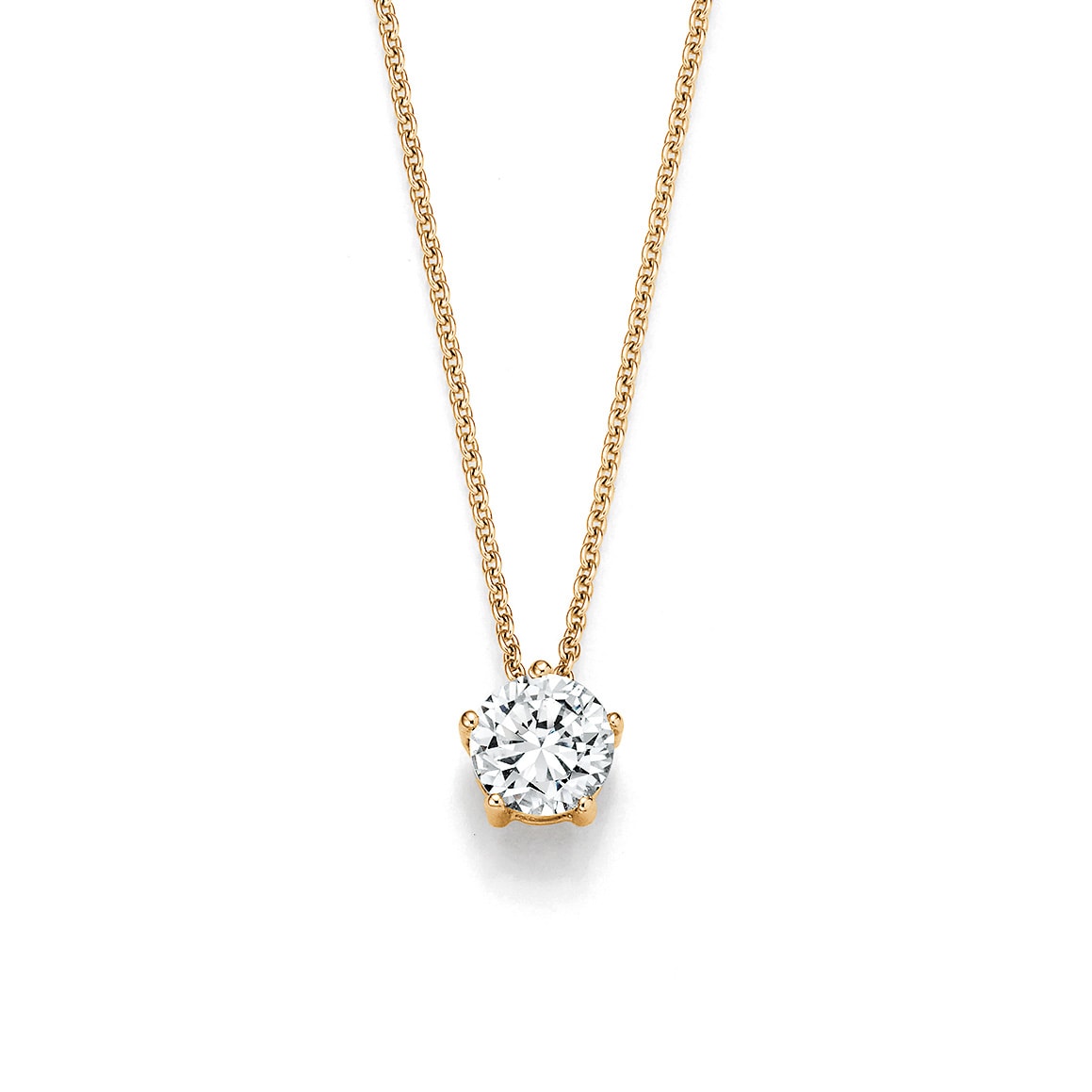Anhänger mit Diamant in Krappenfassung, Gelbgold