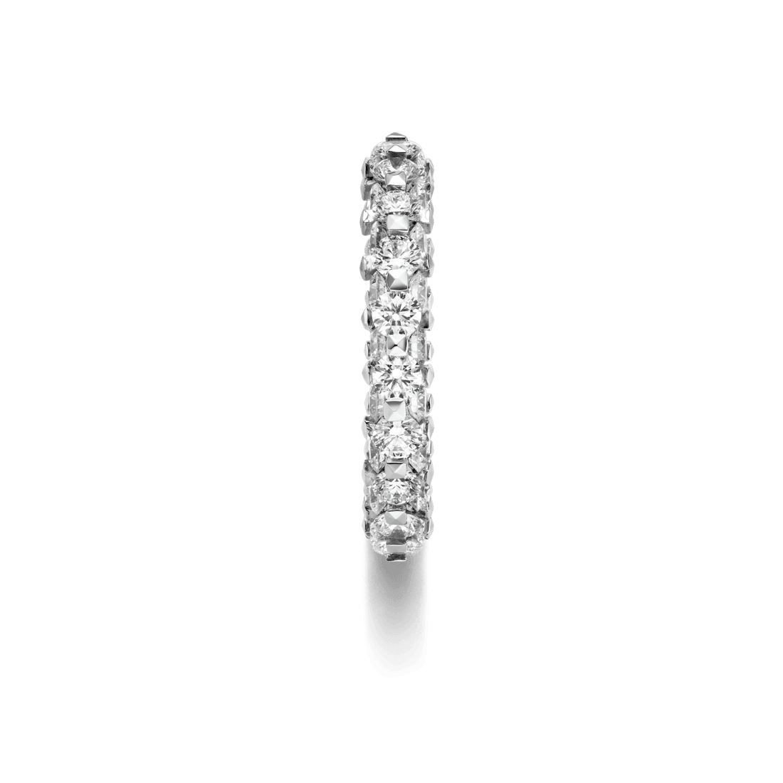 Memoire-Ring The Ultimate in Weißgold, rundum mit Diamanten besetzt, von der Seite