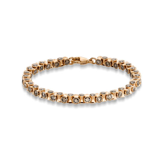 Armband in Roségold mit gefassten braunen Diamanten