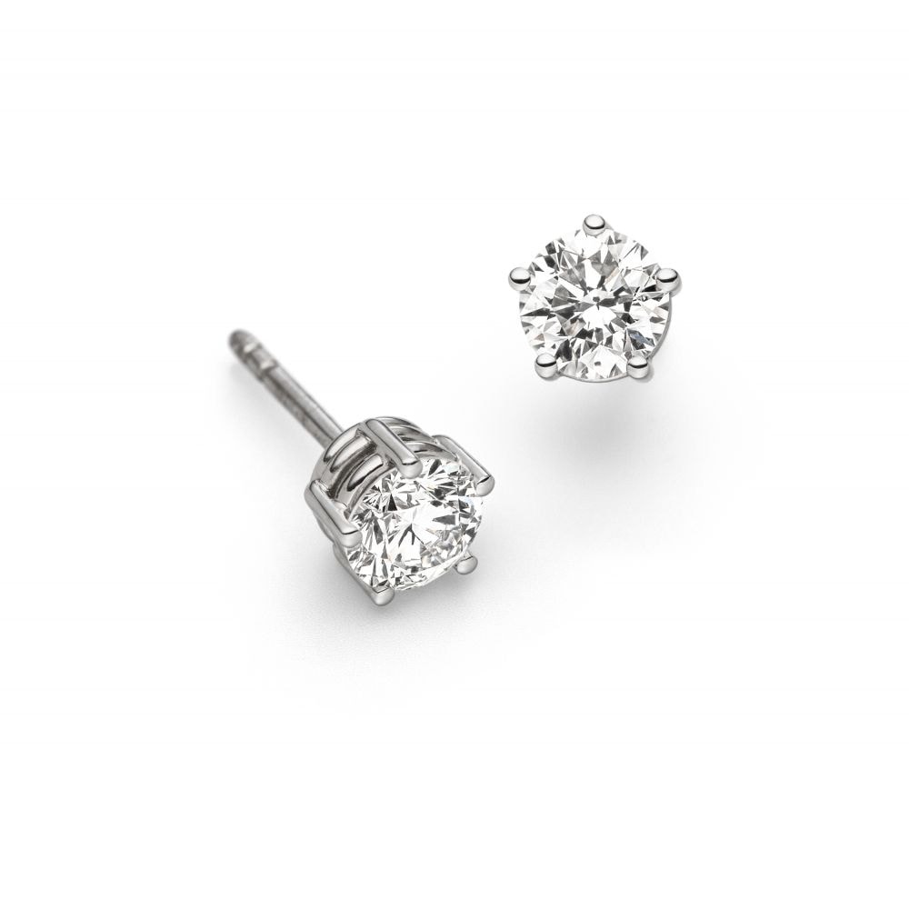 Diamant-Ohrstecker in Weißgold
