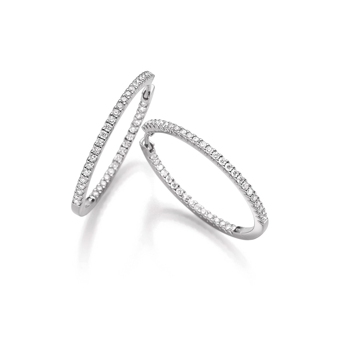 Scharnier-Creolen WG, 95833.7002B, 82 Br. - zus. 0,82 ct. G/vs, 29 mm Durchm.